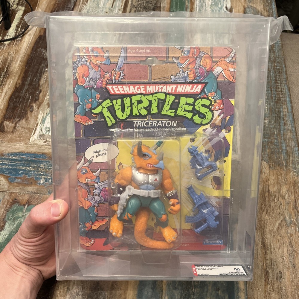1990 Teenage Mutant Ninja Turtles Triceraton AFA 80 Playmates
