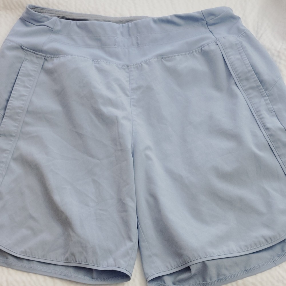 Baleaf Women's Light Blue Athletic Shorts Pockets Running Gym missing string