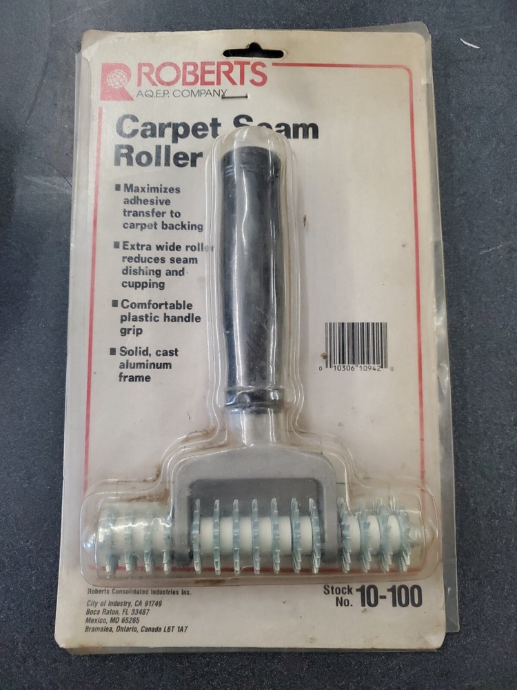 Roberts Carpet Seam Roller 10-100 Cast Aluminum Frame, Plastic Handle Grip