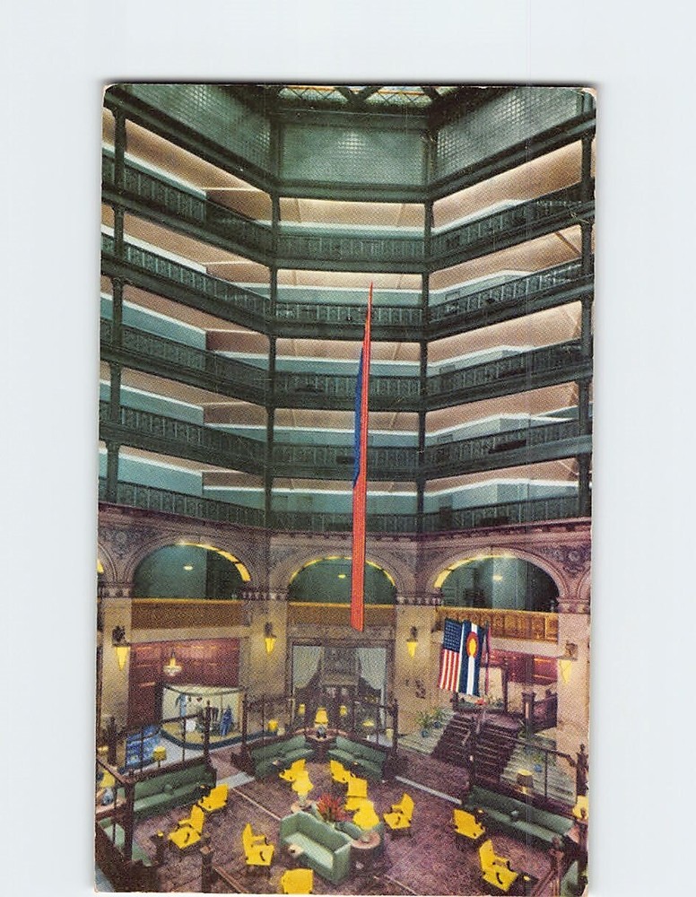 Postcard Lobby Of The Brown Palace Hotel Denver Colorado
