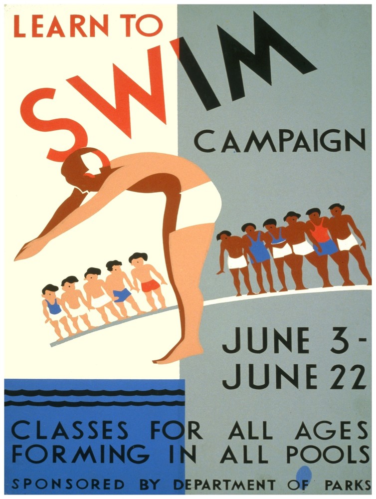 8084.Decoration Poster.Home Room wall art design.Learn to swim campaign.Classes