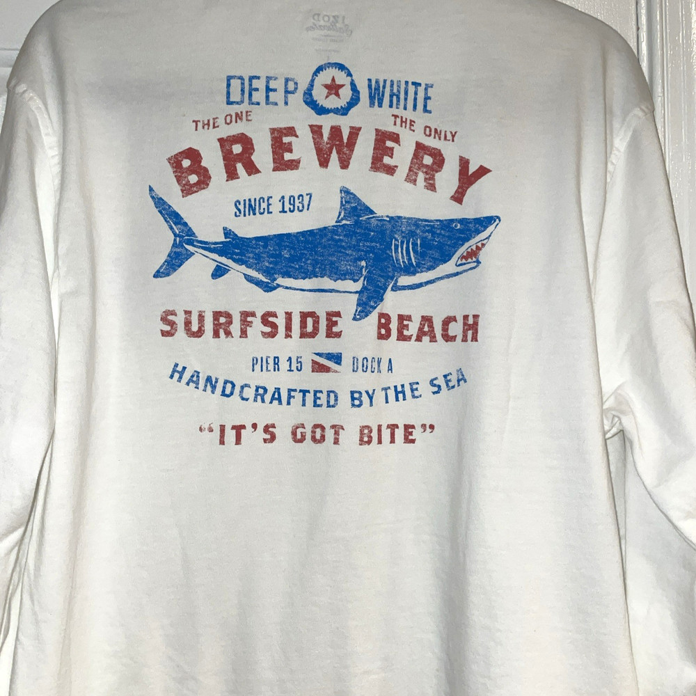 Izod Saltwater Long Sleeve Graphic T-Shirt - Size L 