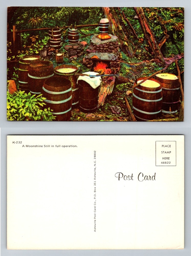 North Carolina, NC-North Carolina, Moonshine Still Barrels Vintage Postcard