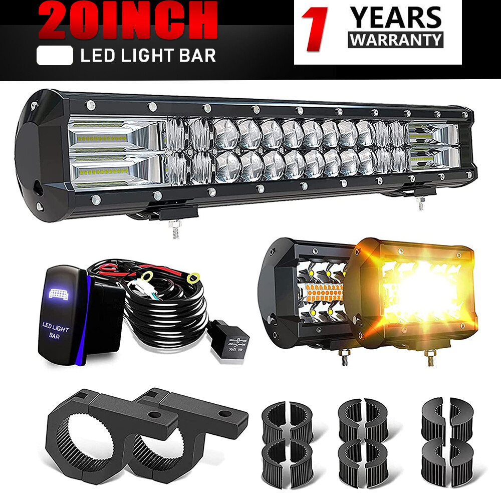 20inch 126W LED Light Bar Spot Flood Combo Work Lamp For Jeep Wrangler