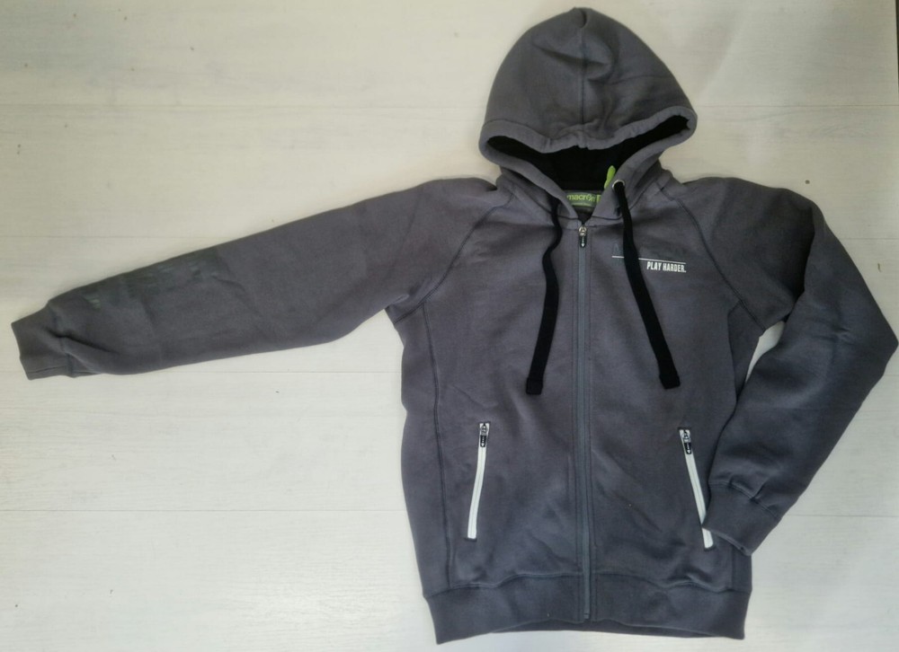 7525 Macron Research Hoodie Sweatshirt Cotton Full Zip with Pockets