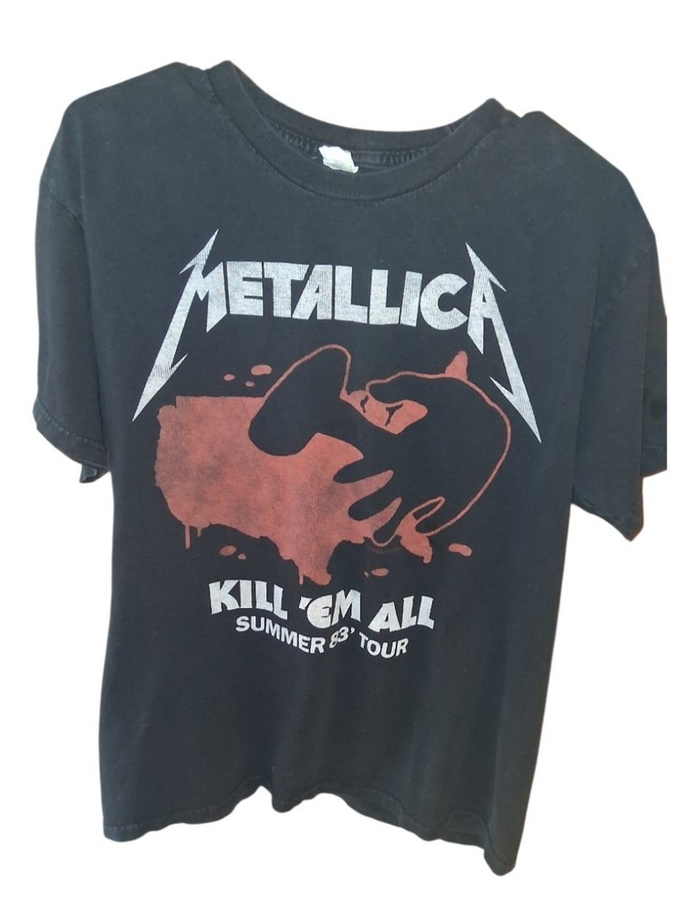Black Vintage Metallica Kill Em All Concert 1983 Size L