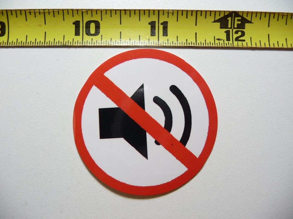 NO NOT ALLOWED NOISE MUSIC TALKING DECAL STICKER JOB OCCUPATION WORK PROHIBITED