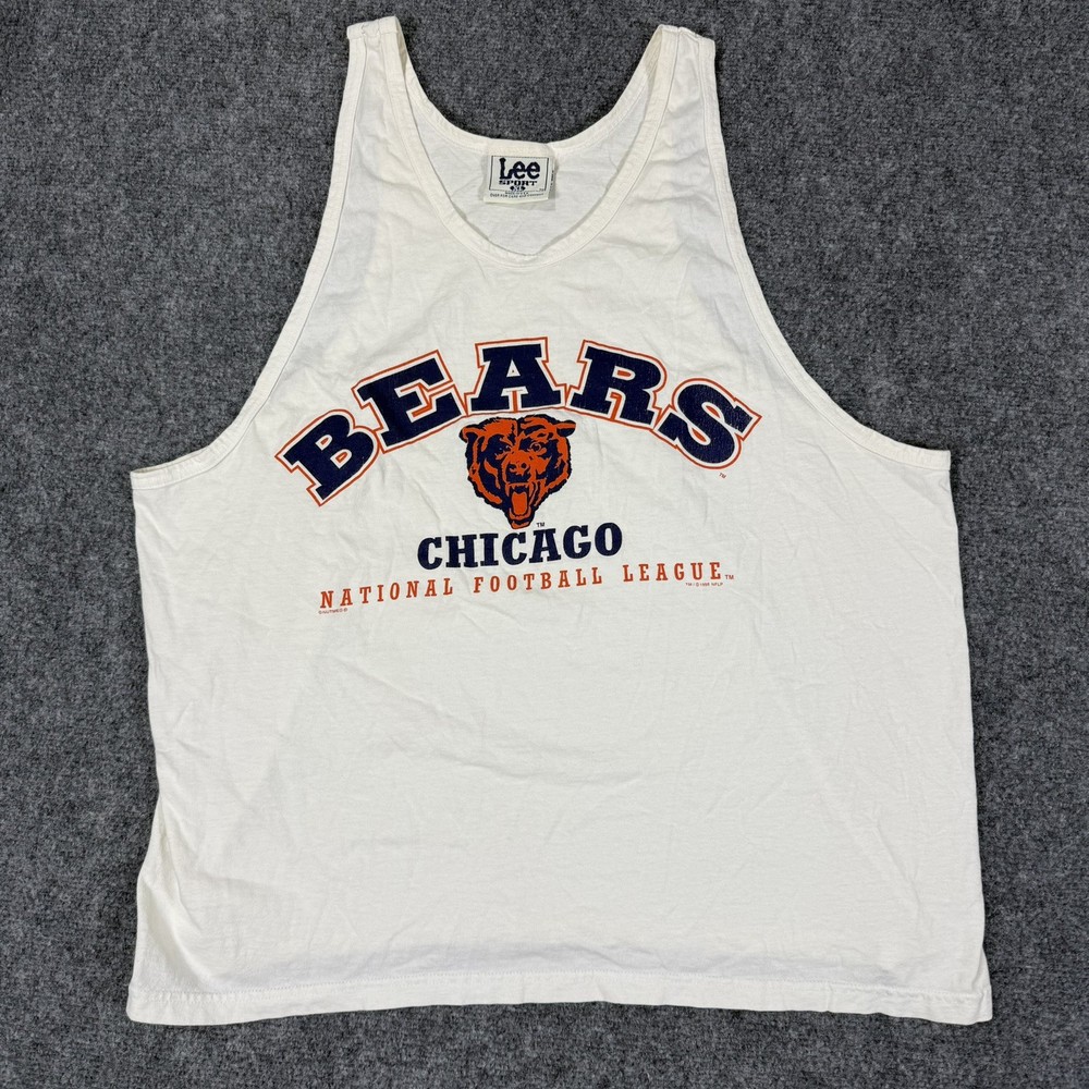 🐻 Vintage 90s Chicago Bears Tank Top XL Lee Sport Nutmeg 1998 NFL Football USA