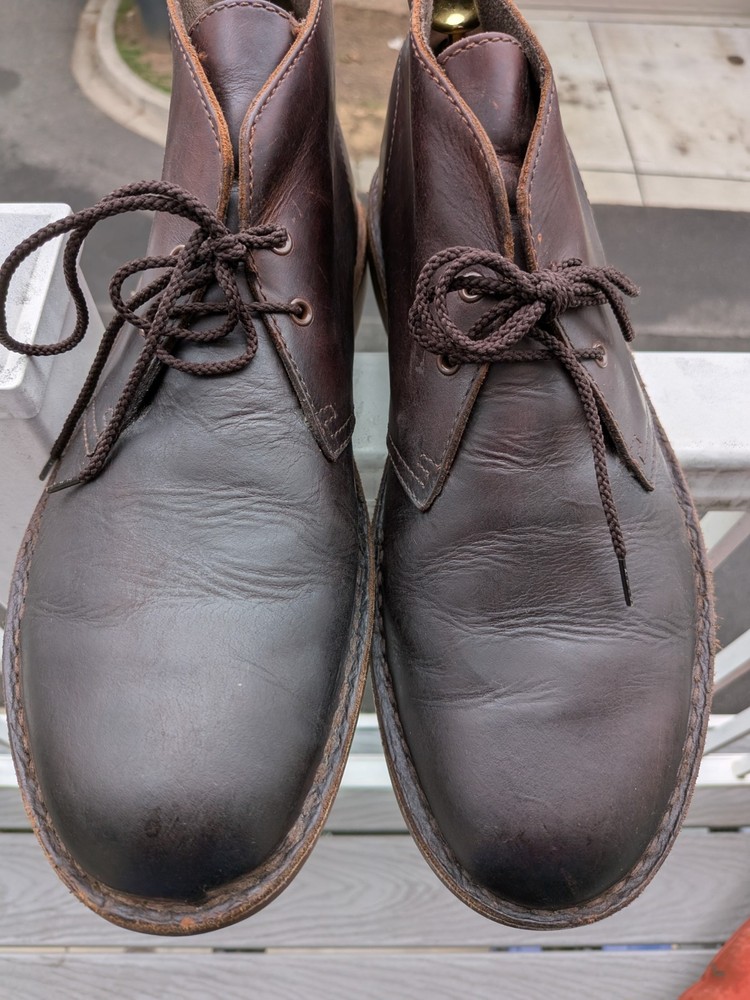 Clarks Desert Boots Leather Size 11 Brown Chukka Bushacre Beeswax