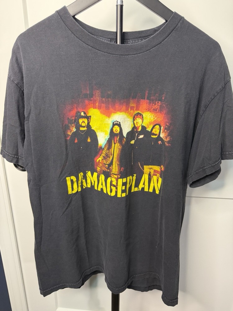 Tennessee River Damageplan Skull Graphic Band T-Shirt Black Crew Neck Size L