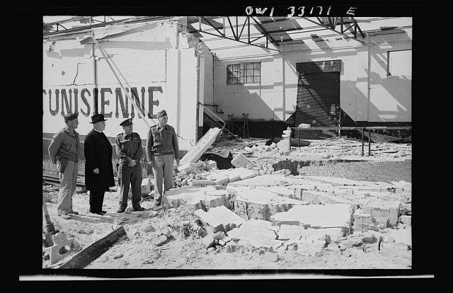 Photo:Sfax Tunisia 1943 Archbishop Francis H Spellman Bomb Damage View