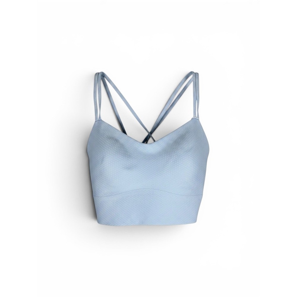 lululemon Sinatra Blue Like A Cloud Longline Bra, Size 12 B/C.