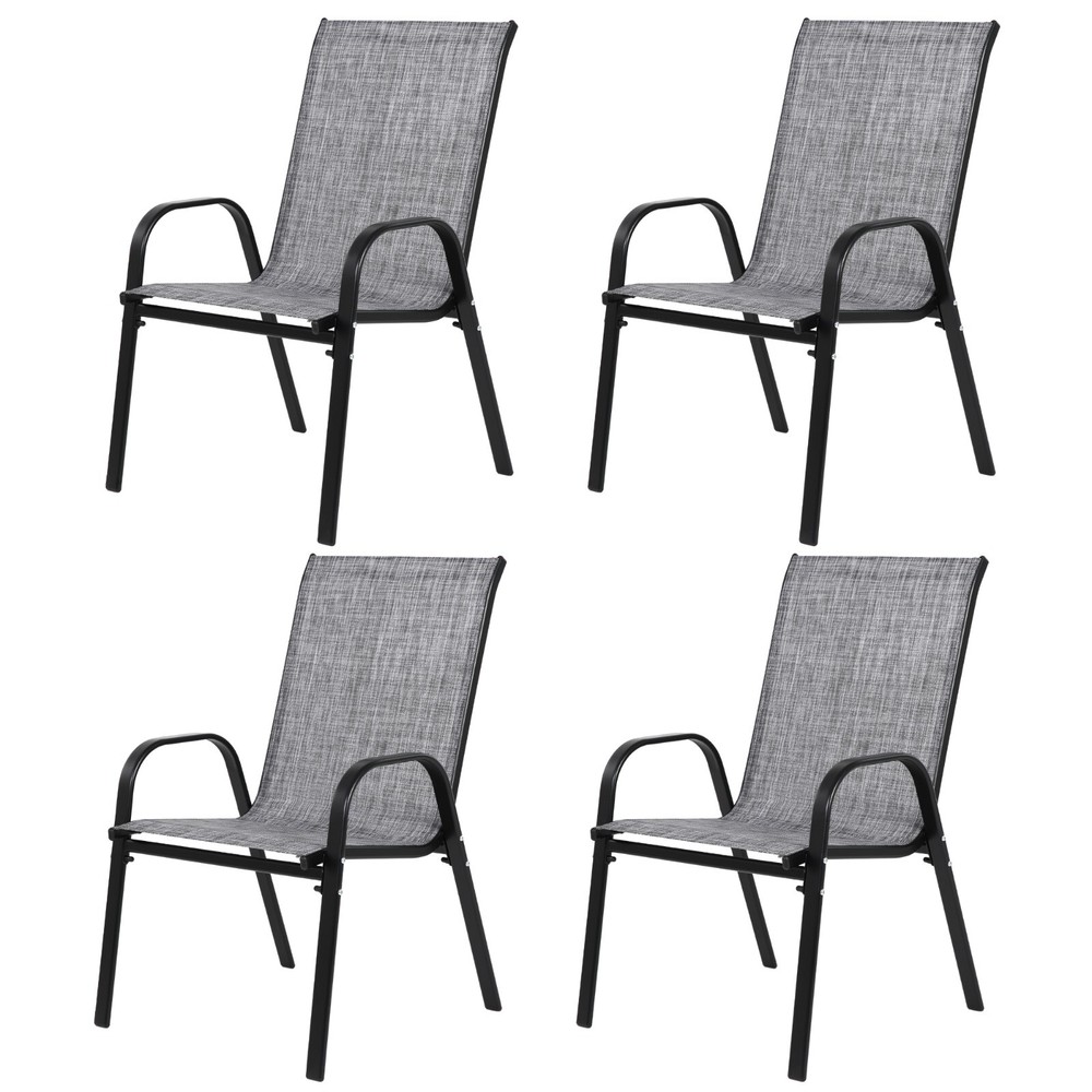 4-Piece Textilene Patio Chairs for Outdoor & Camping Comfort