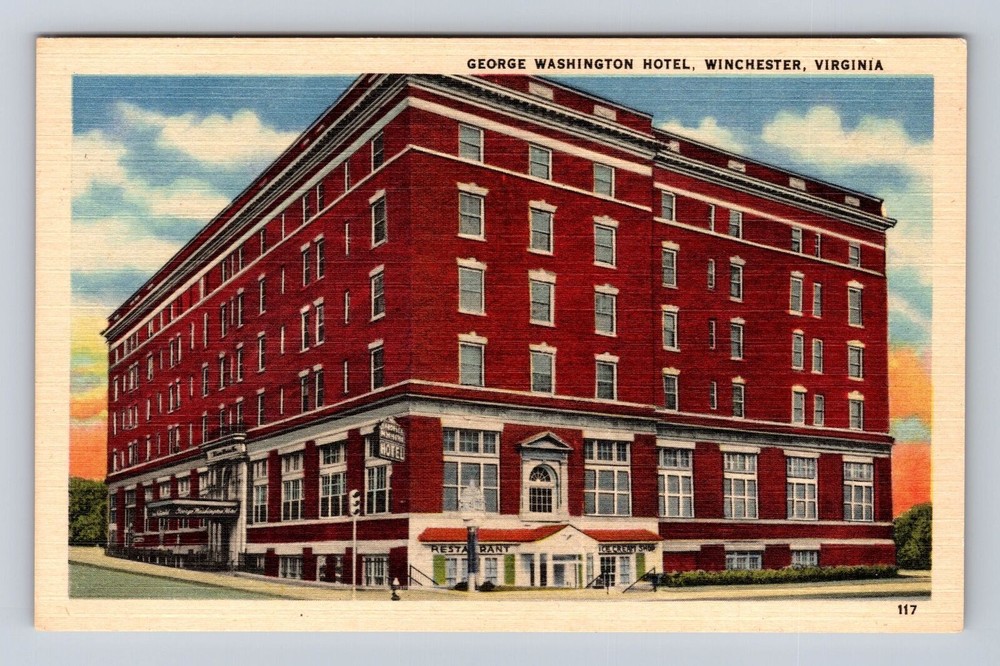 Winchester VA-Virginia, George Washington Hotel, Vintage Postcard