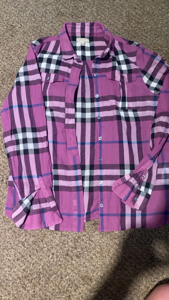 Womans Large Burberry Button Down