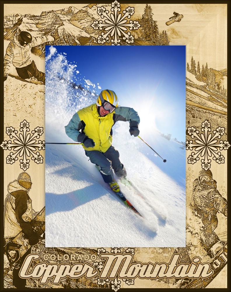 Copper Mountain Colorado Laser Engraved Wood Picture Frame Portrait (4 x 6)