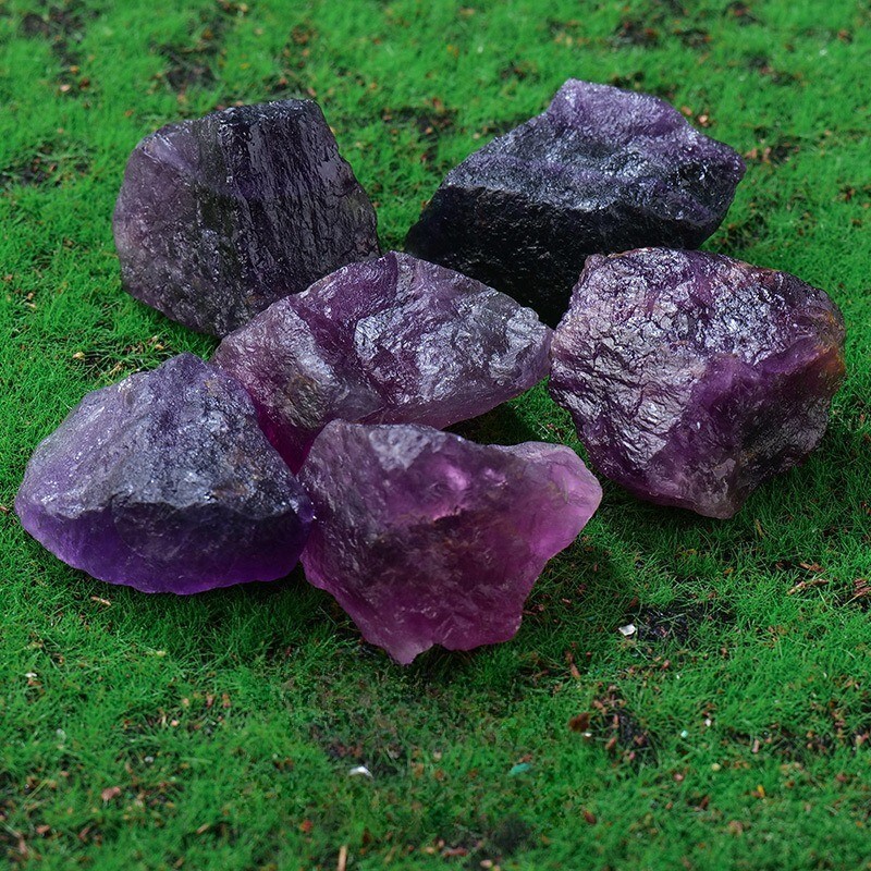 Raw Rough Purple Fluorite Crystal Stone Chunk Healing Mineral Rocks Gifts 100g