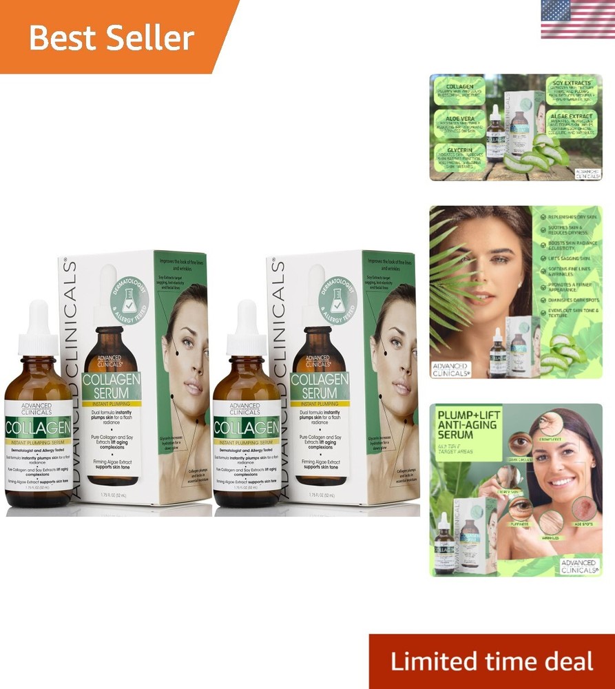 Age-Defying Face Serum Set - 1.75 Fl Oz Each, Restores Elasticity & Plump Skin