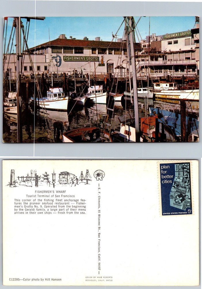 Fishermens Wharf Boats Fishermen Grotto San Francisco Postcard