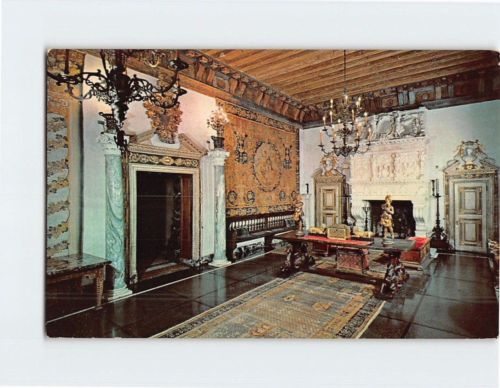 Postcard Great Renaissance Hall Vizcaya Miami Florida USA