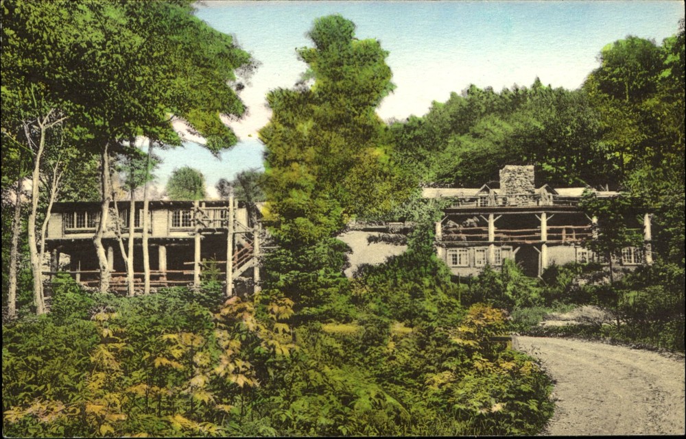 Long Trail Lodge ~ Shereburne Pass ~ Rutland Vermont VT ~ hand colored Albertype