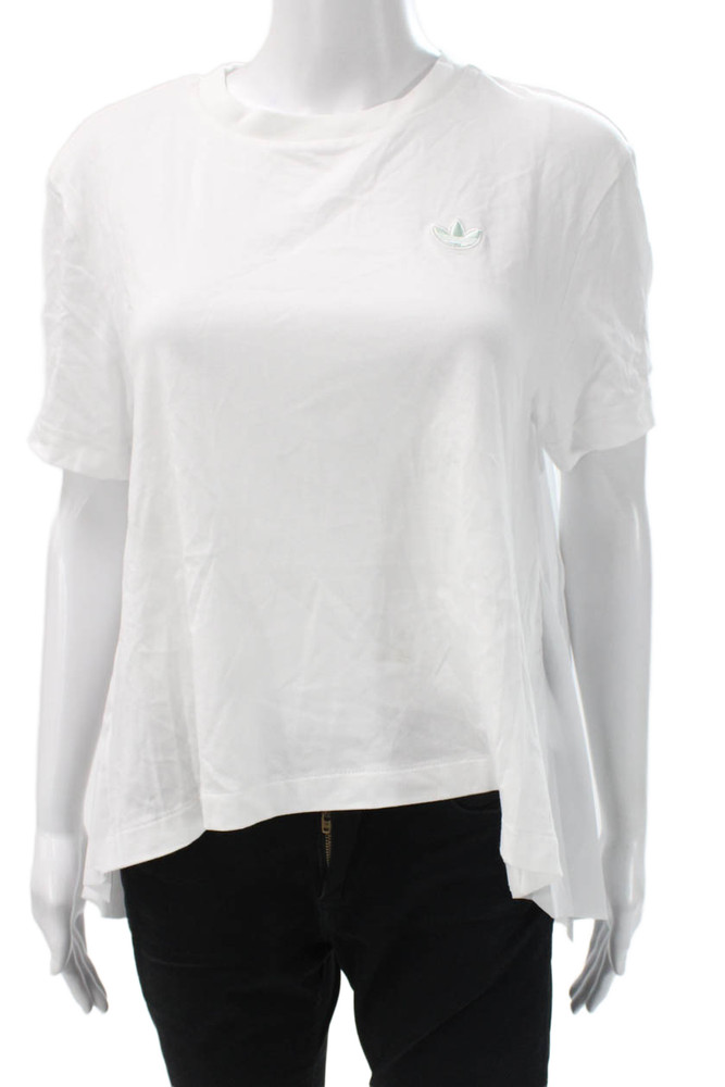 Adidas Womens Basic White Cotton Crew Neck Short Sleeve T-Shirt Size SFree Shipping in US $100+ Orders | $6.95 Orders Below