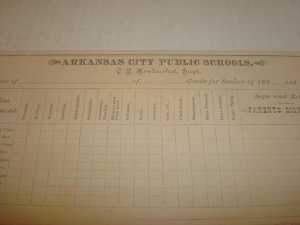 Nice Vintage Arkansas City Public Schools for Sessions 189? and 189?