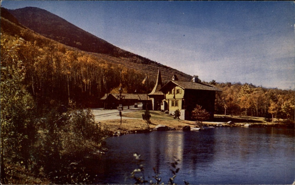 Whiteface Mountain New York Toll House Swiss architecture vintage postcard