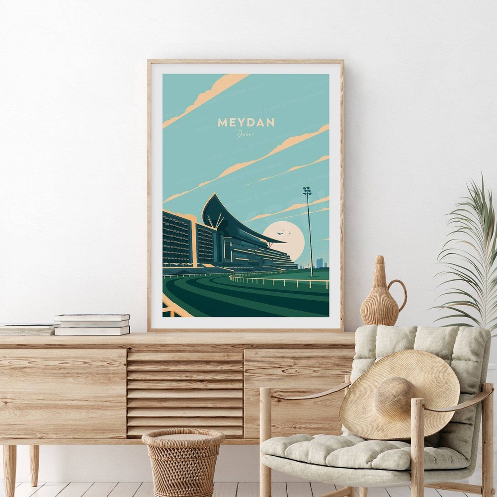 Meydan Traditional Racing Print Dubai Meydan Print Meydan Poster Horse Racing