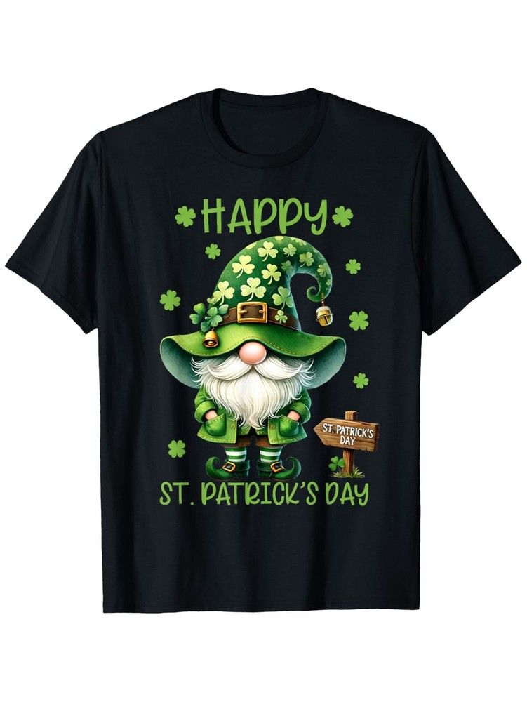 Happy St Patrick’s Day Gnome Shirt Shamrock Lucky Irish Holiday T-Shirt