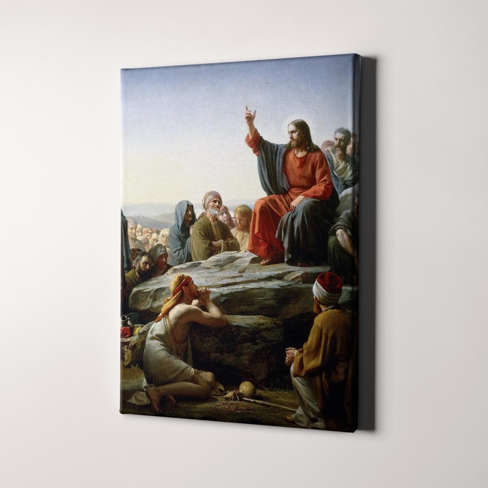 Jesus Sermon on the Mount Bible Canvas Art for Christian Home Decor  