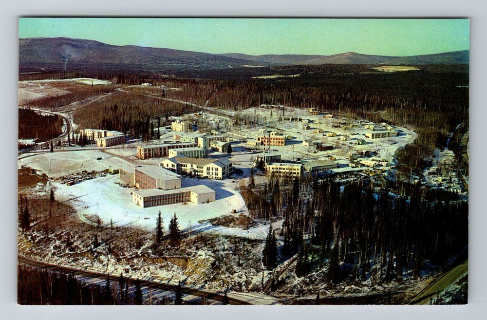 Fairbanks, AK-Alaska, University of Alaska Aerial Campus View Vintage Postcard