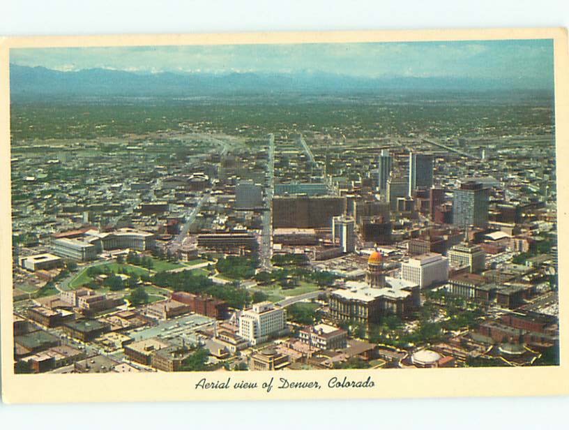 Unused Pre-1980 AERIAL VIEW OF TOWN Denver Colorado CO n2419