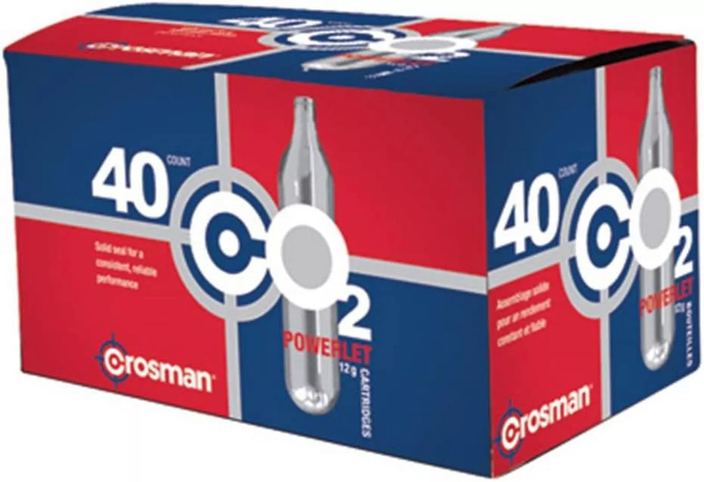 Crosman Airsoft 12 Gram Co2 Powerlets, 40ct, for Use with Paintball, Air Rifles