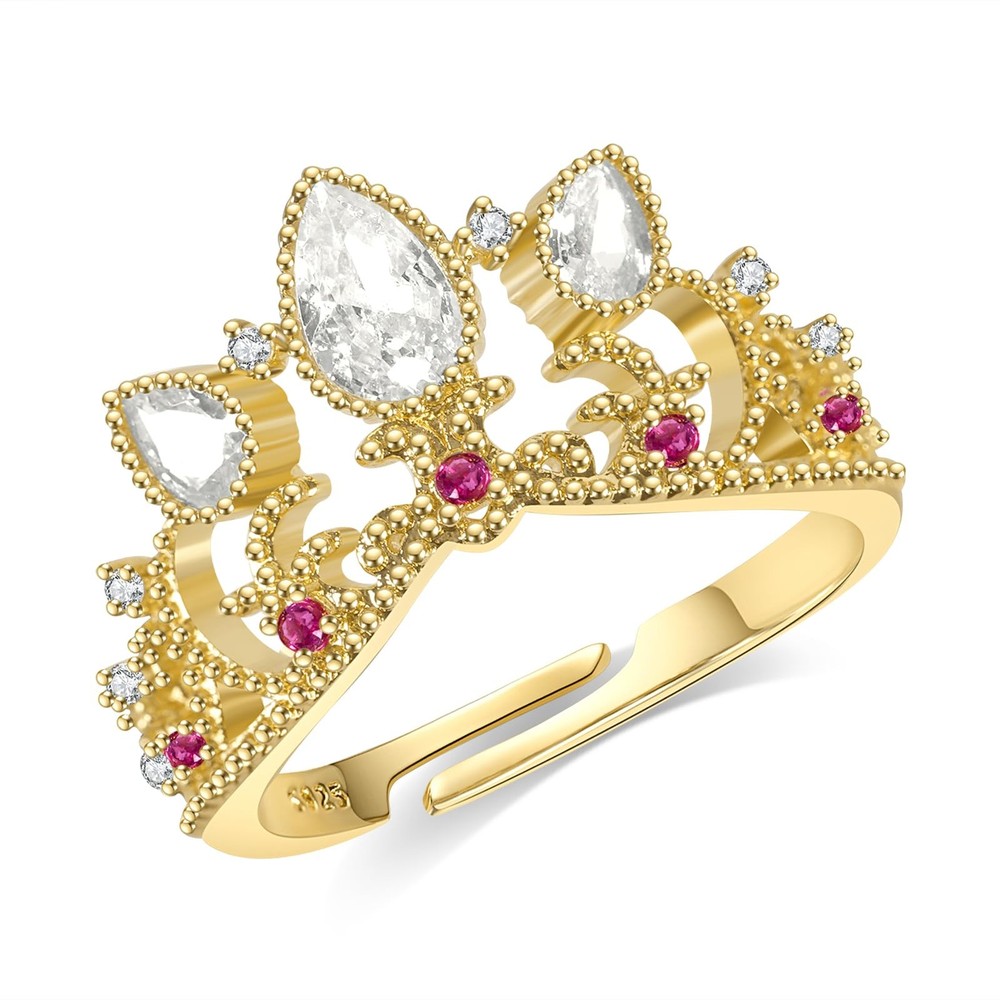 Rapunzel Inspired Princess Tiara Ring for Tangled Fans Bridal Jewelry Engagement Gift  