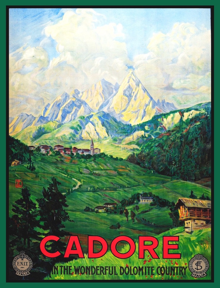 Decoration Poster.Home room art.Interior design.Cadore Dolomite.ski resort.7228