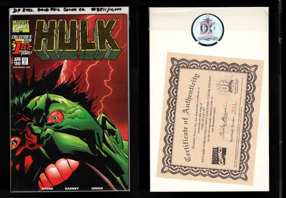 Hulk #1 (9.6/9.8 Nm) Vhtf Dynamic Forces Gold Foil Variant Marvel 1999/Cgc It!