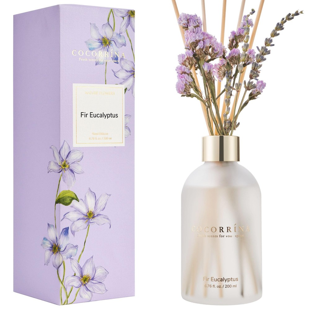 COCORRINA Fir Eucalyptus Reed Diffuser Set with Sticks 6.76 Oz