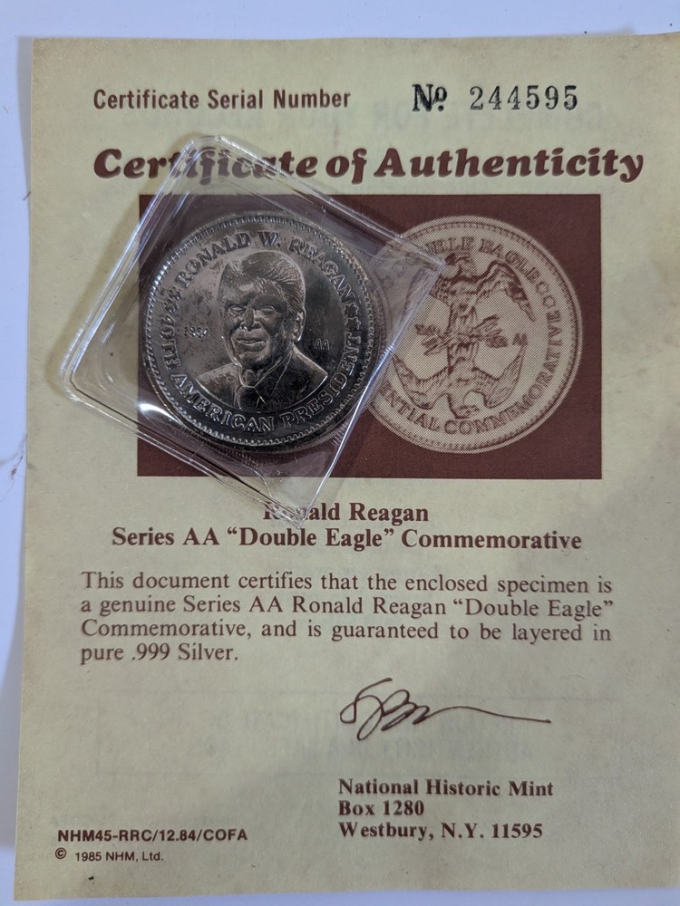 National Historic Mint - Ronald Reagan Presidential Medal - 1984 - Double Eagle