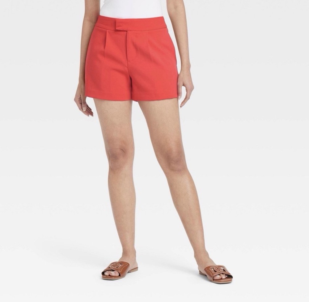 Women's High-Rise Tailored Shorts - A New Day™ Red 16 : NWT 4” inse