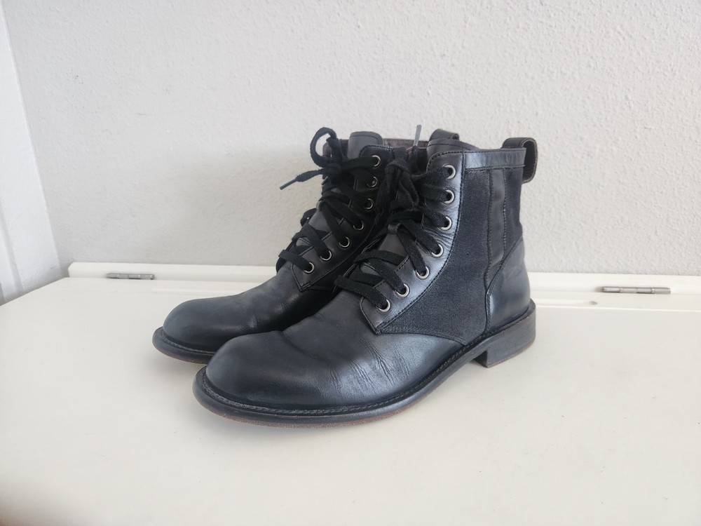 John Varvatos U.S.A Strummer Military Boot Lace-up Leather-Mens 8