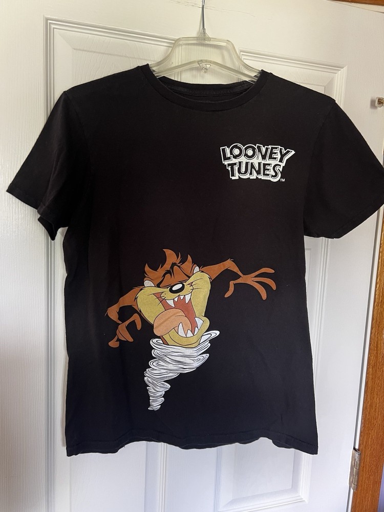Looney Tunes Black Bugs Bunny Marvin the Martian Taz Short Sleeve T-Shirt Mens M