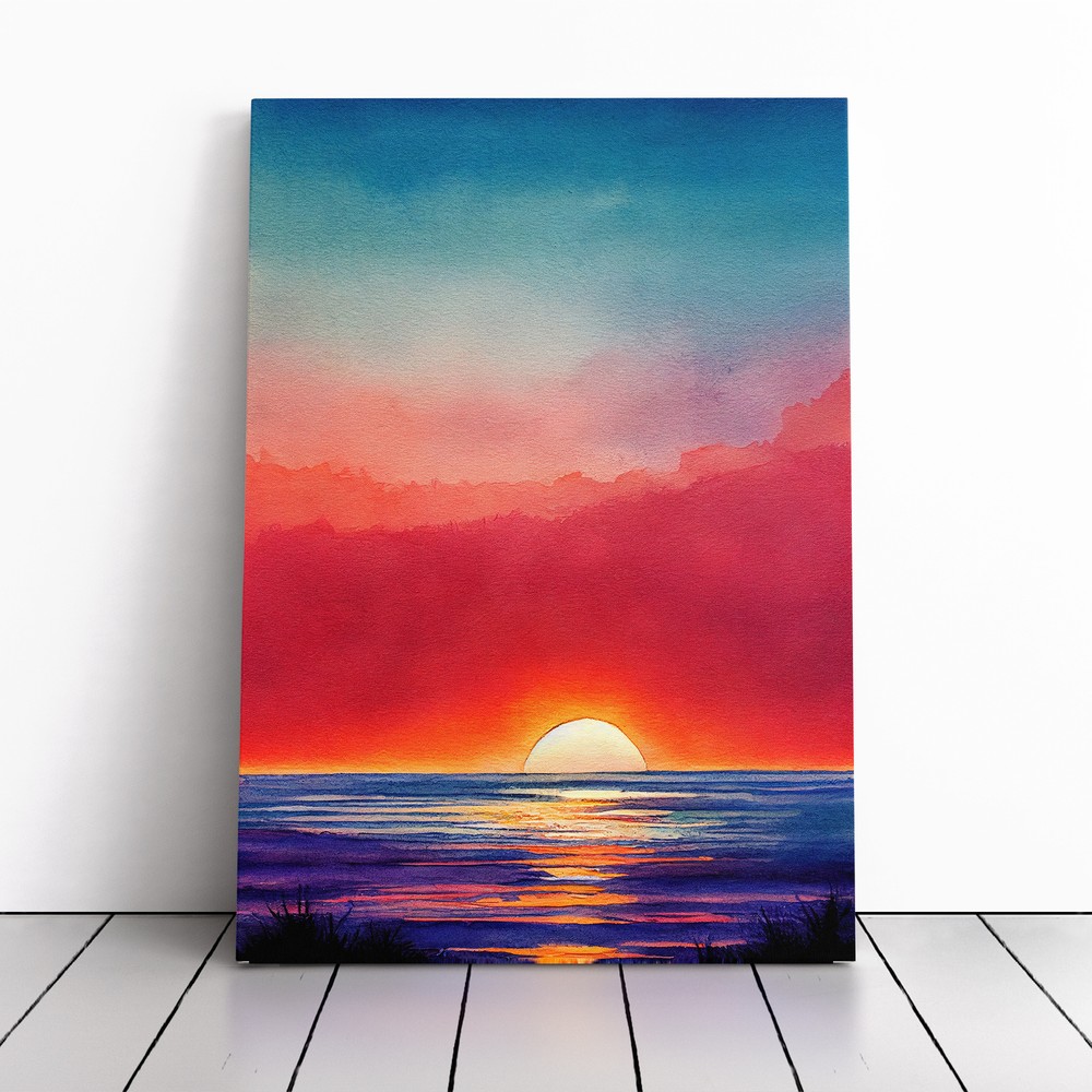 Ocean Sunset In No.1 Canvas Wall Art Print Framed Picture Home Office Decor