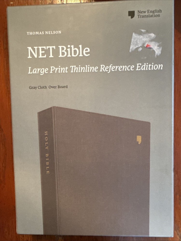 NET Bible Thinline Reference [Grey, Large Print] by Thomas Nelson (2020,...