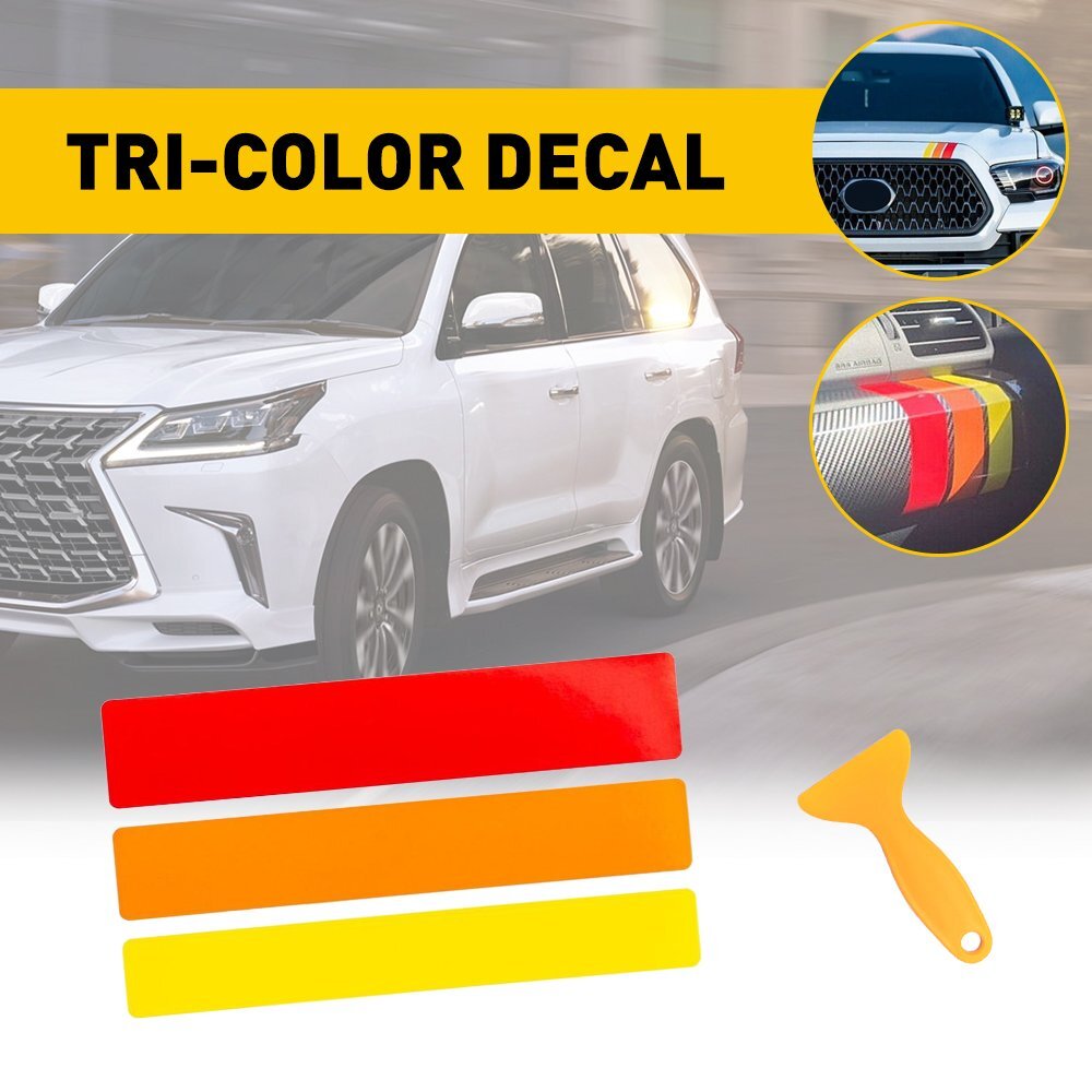 Fit Tri-Color Stripe Decal Sticker for Toyota Tundra 4Runner Car Truck