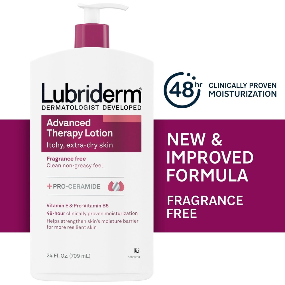 Lubriderm Advanced Therapy Moisturizing Lotion Extra Dry Skin 24oz (24 Pack)