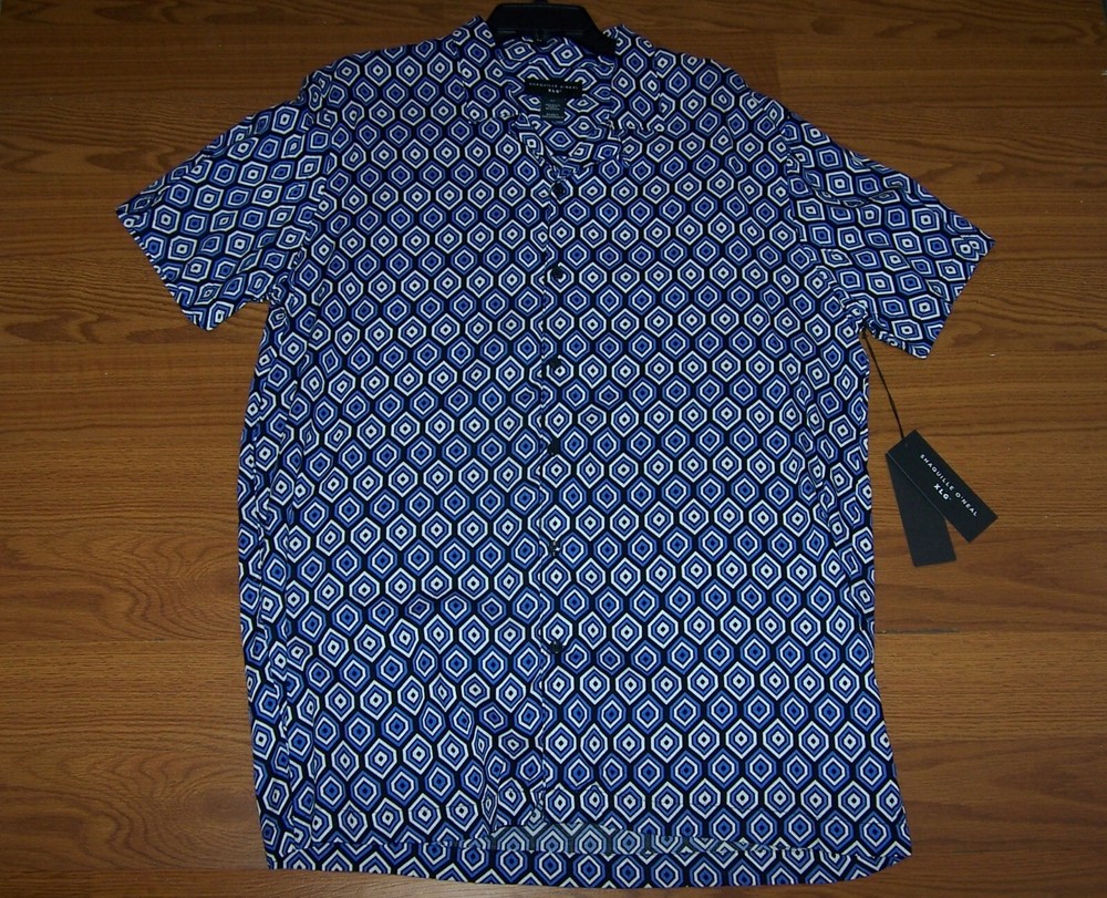 Size XLT Mens Shaquille O'Neal Button-Down Shortsleeve Woven Shirt