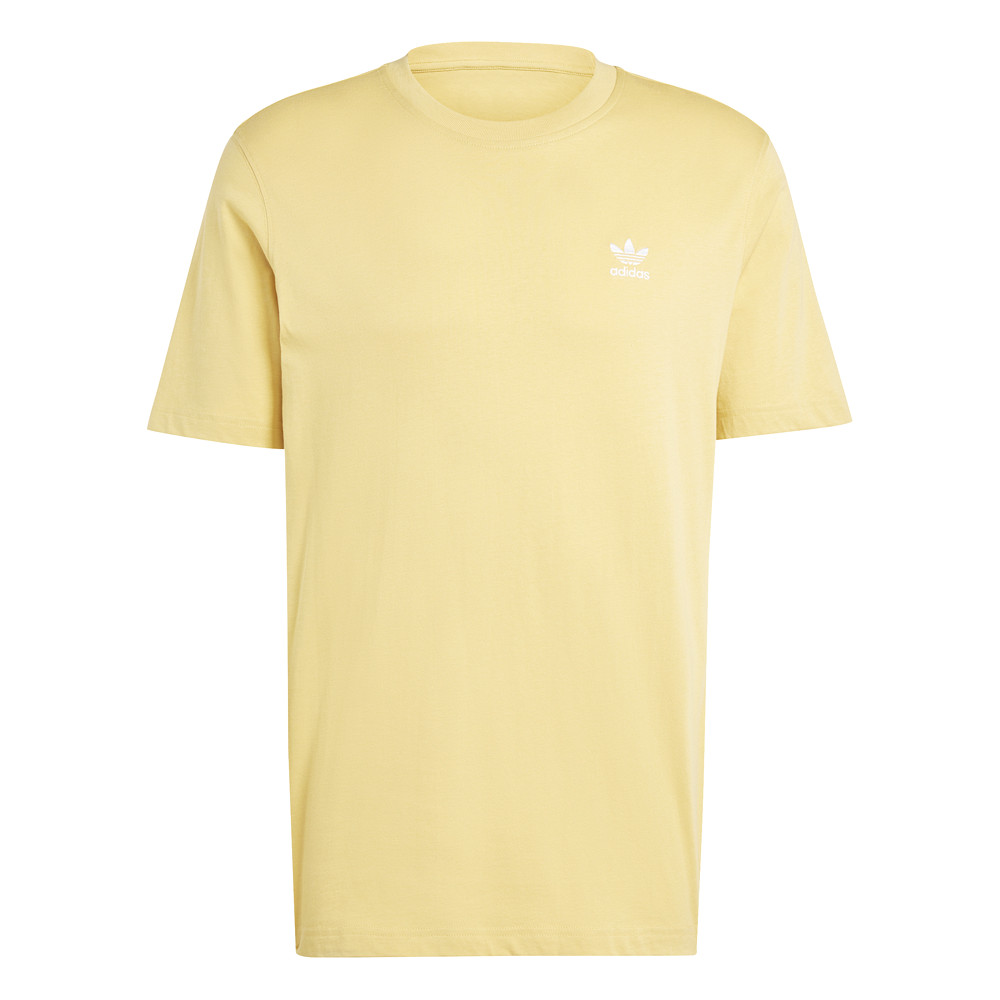 adidas Essentials Logo Crew Neck Short Sleeve T-Shirt Mens Beige Casual Tops IR9