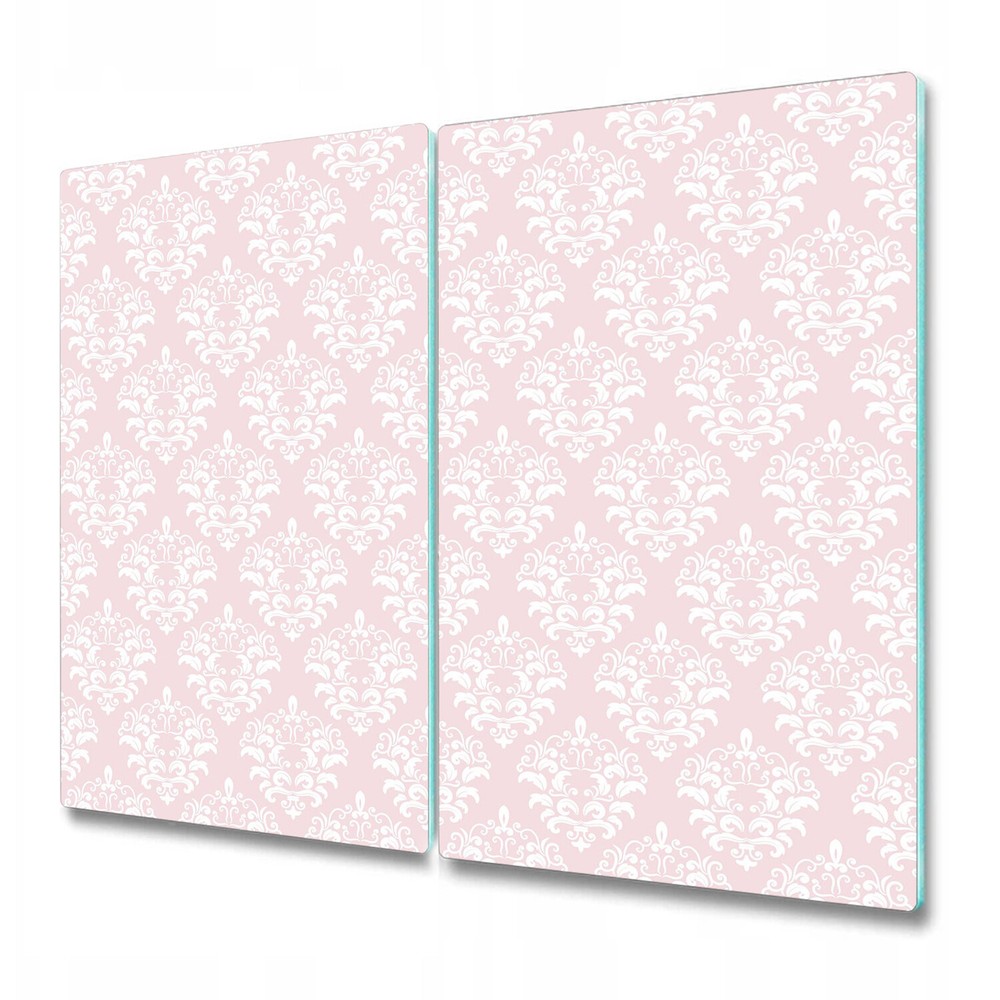 Glass Surface Protector Worktop Saver Damask pastel pink pink and grey 2x30x52