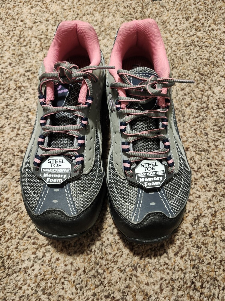 Womens Sketchers Relaxed Fit Memory Foam Steel Toe Slip Resistant